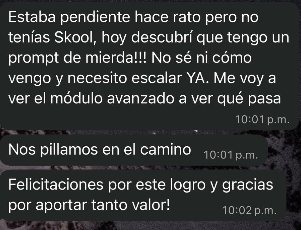 Mensaje de agradecimiento de la comunidad